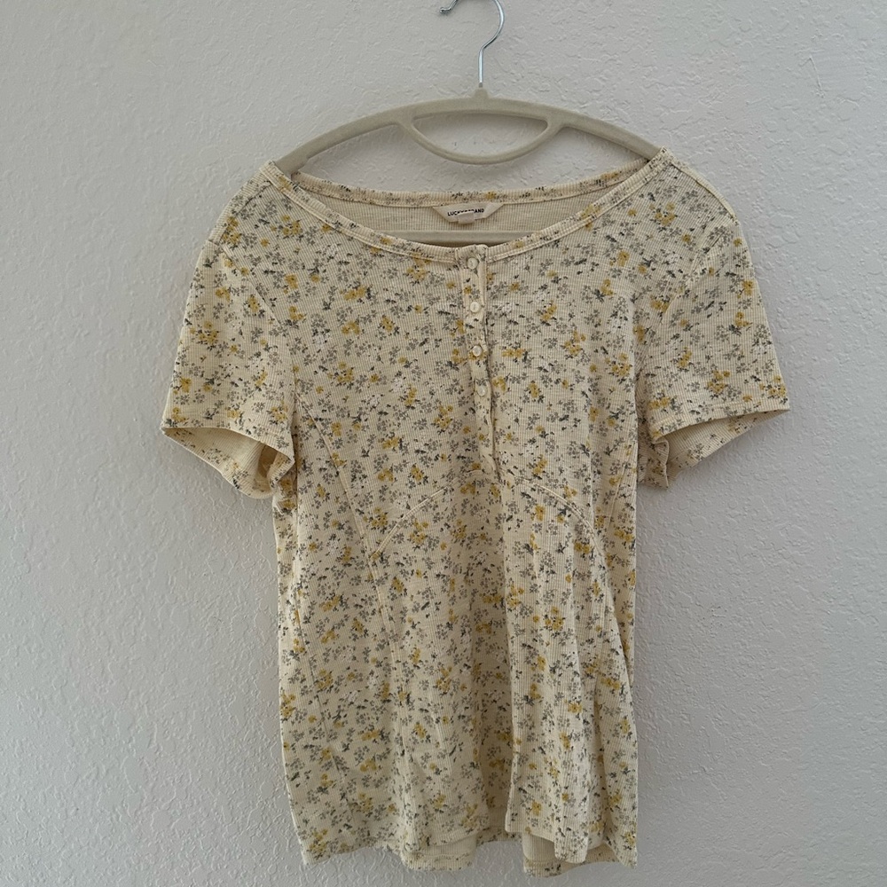 Lucky Brand Women's Cream Floral Tee
